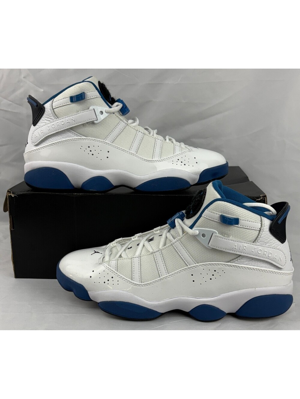Mens Size 10.5 - Air Jordan 6 Rings White Dark Marina Blue 322992-114